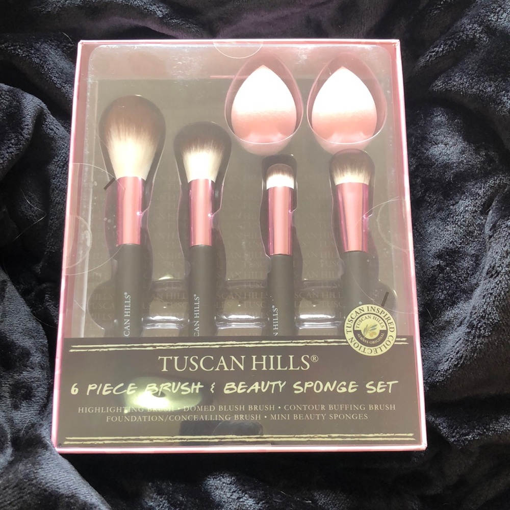 Tuscan Hills 6 piece brush & beauty sponge set
